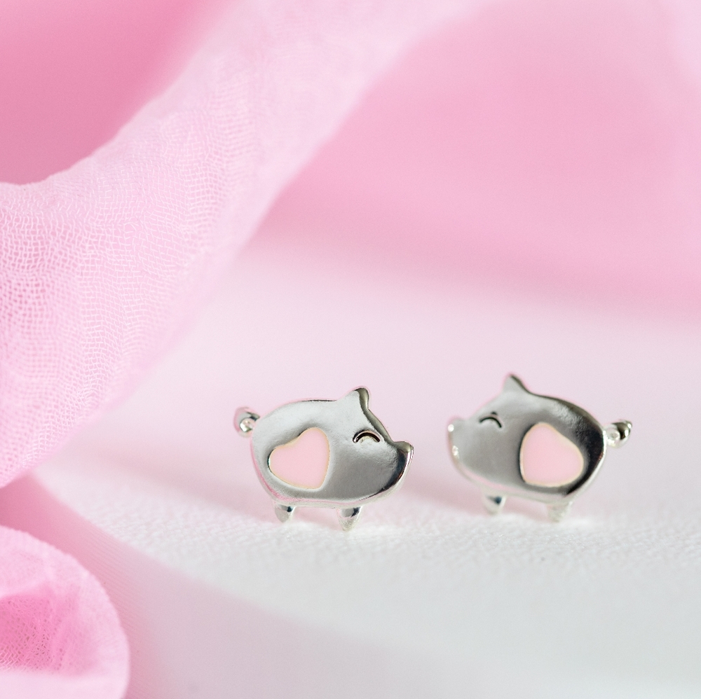 Petite Piggy Earrings - Picture 5 of 8